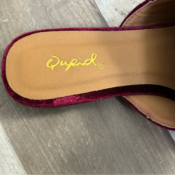 Velvet Bow Burgundy Mule Size 5 1/2 Christmas / Valentines Slip On Dress Shoe - Picture 5 of 7